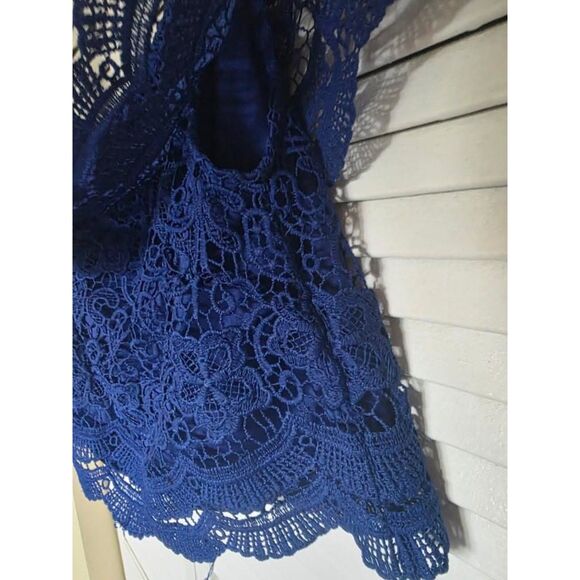 Spoon Jeans Women’s Lace Top - Size Small - Stylish Blue Blouse - Picture 6 of 11